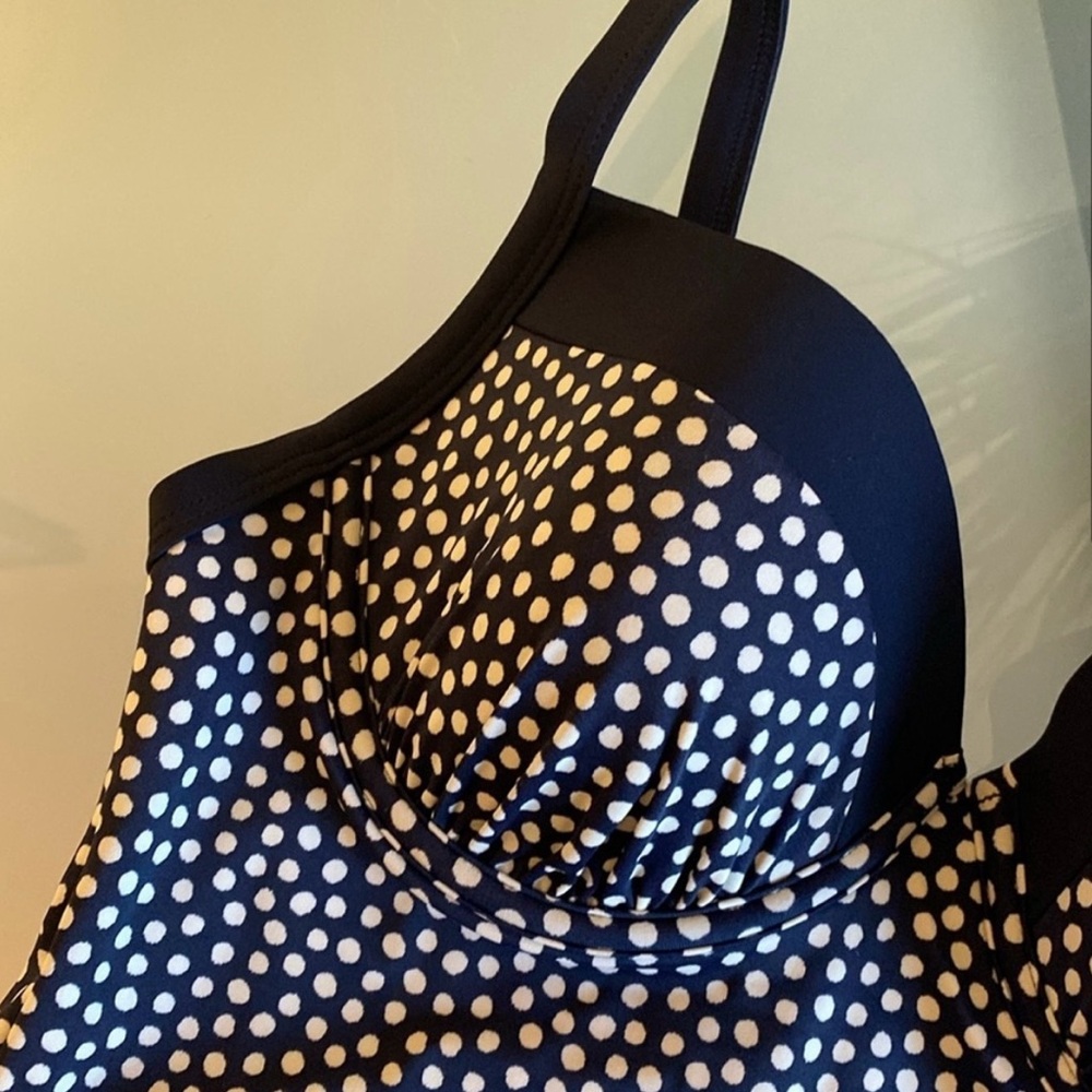 BODEN Navy and White Tankini Top Size 34C - Picture 3 of 8